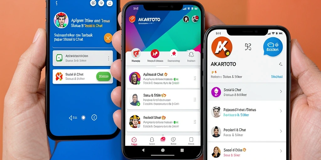 Antarmuka user-friendly AKARTOTO dengan banyak pilihan stiker.