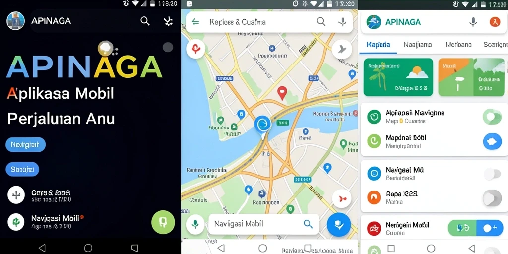 Antarmuka pengguna APINAGA menampilkan peta navigasi yang jelas dan informatif.