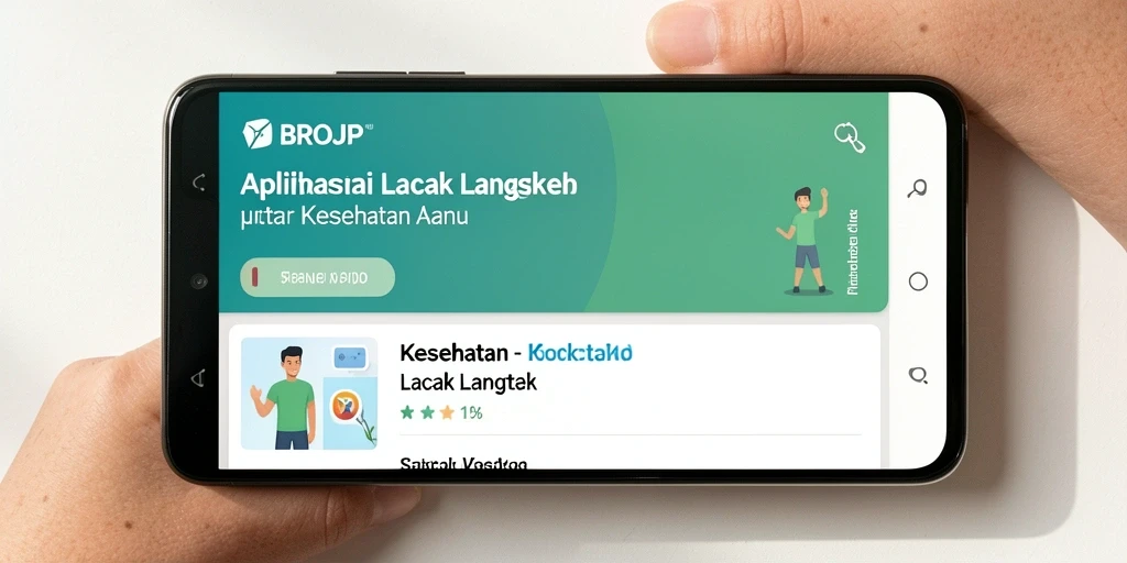 Antarmuka aplikasi BROJP menunjukkan statistik langkah harian.