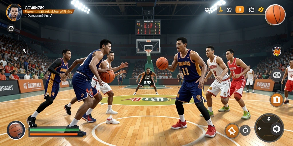 Tampilan antarmuka permainan Basket GOWIN789 yang menarik.