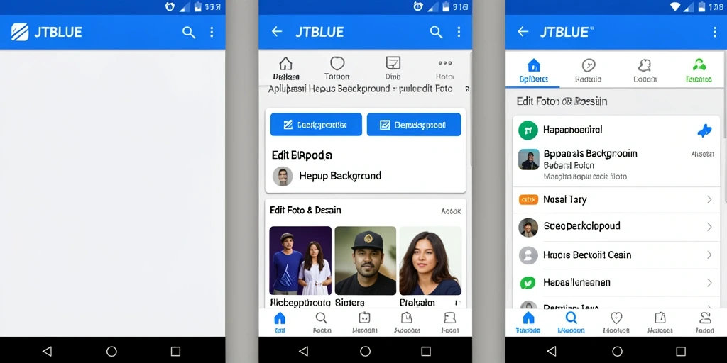 Antarmuka JTBLUE yang sederhana untuk penghapusan background.