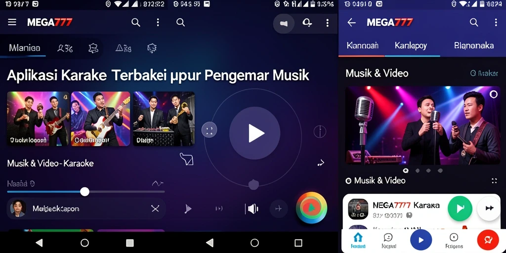 Antarmuka MEGA777 yang menarik dan mudah digunakan untuk karaoke.