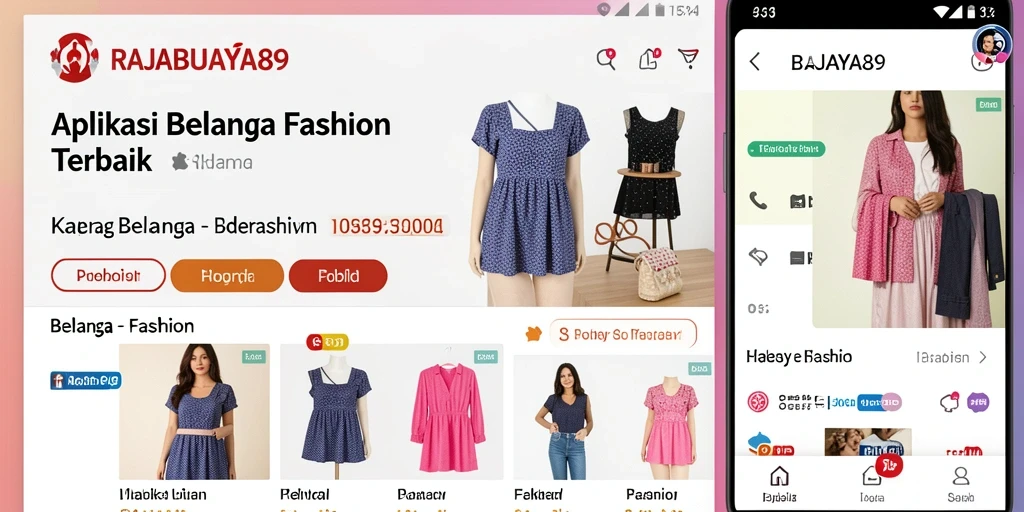 Tampilan antarmuka aplikasi RAJABUAYA89 untuk belanja fashion yang praktis.