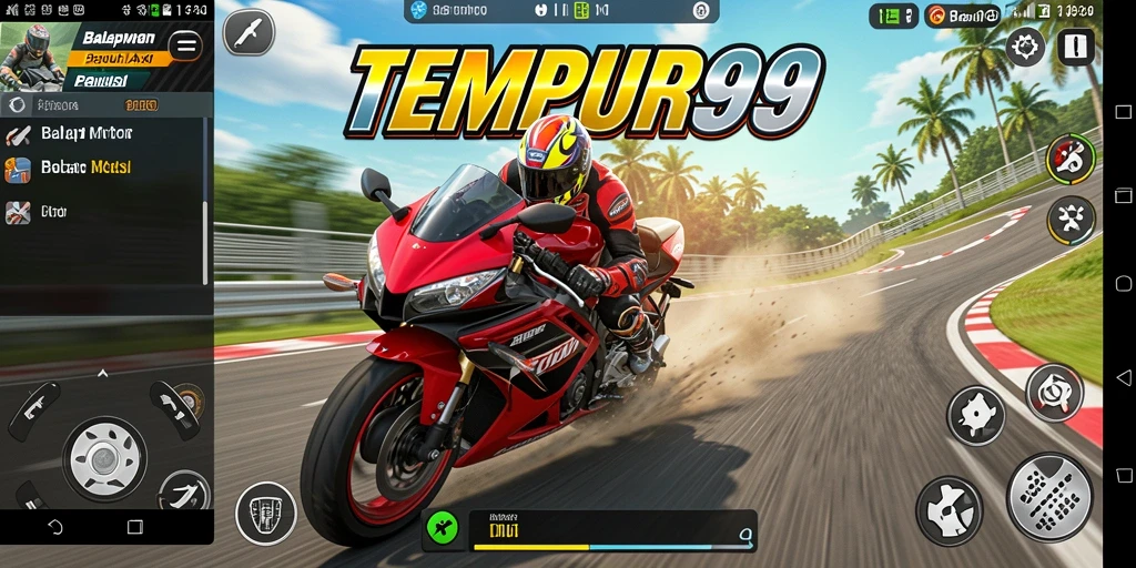 Tampilan antarmuka menarik dan intuitif dari game Balap Motor.