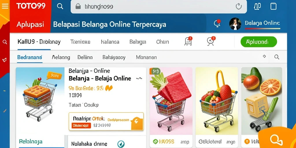 Tampilan antarmuka aplikasi TOTO99 untuk belanja online.